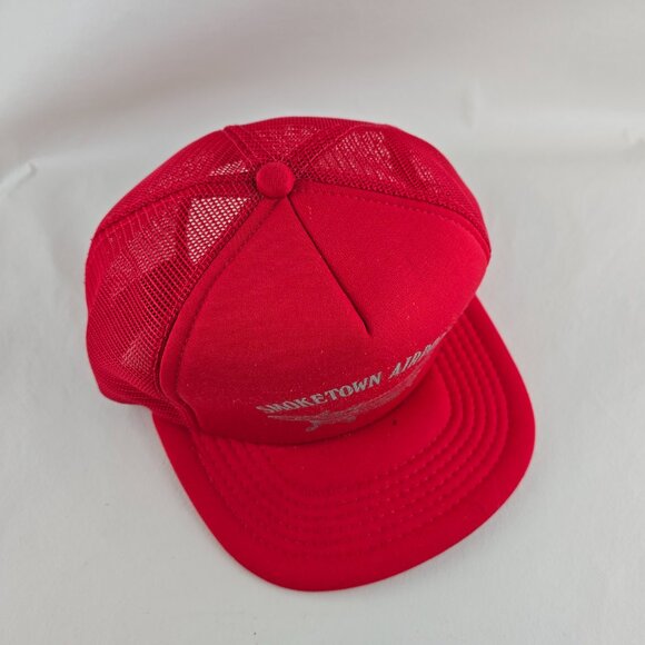 Smoketown Airport Men One Size Red Trucker Hat Mesh Snapback Pilot Plane Vintage - Picture 3 of 8